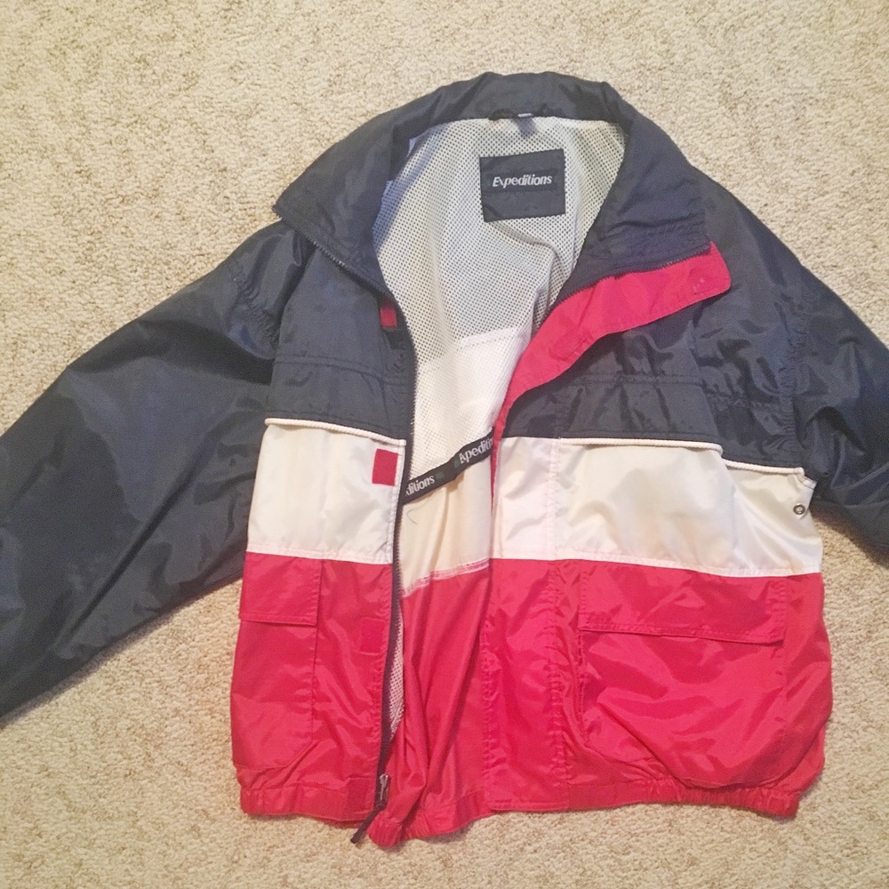 Vintage red, white & blue Expeditions windbreaker